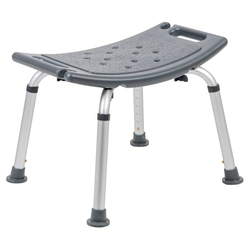 Tool-Free 300 Lb. Capacity, Adjustable Bath & Shower Chair w/Non-slip Feet - 17"D x 19"W x 14.5" - 21.5"H