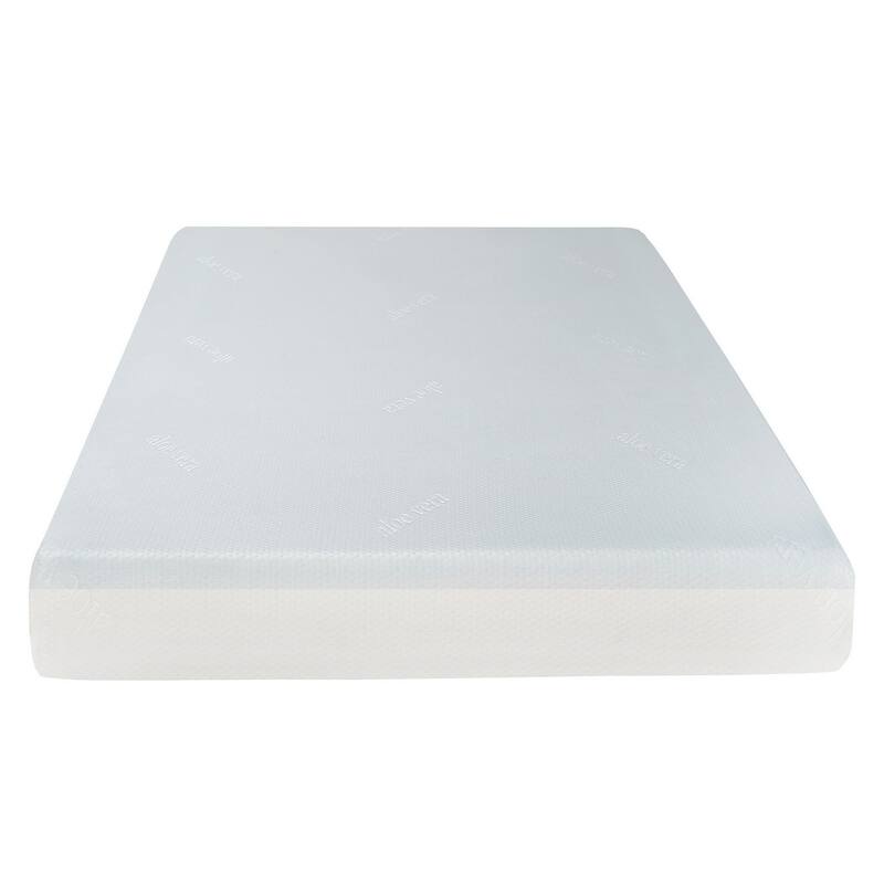Que 6 Inch Full Size Memory Foam Mattress, Gel Infused, Fabric Upholstery