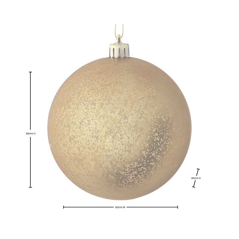 80mm Shatterproof Plastic Matt Mercury Ball Ornament Set of 2
