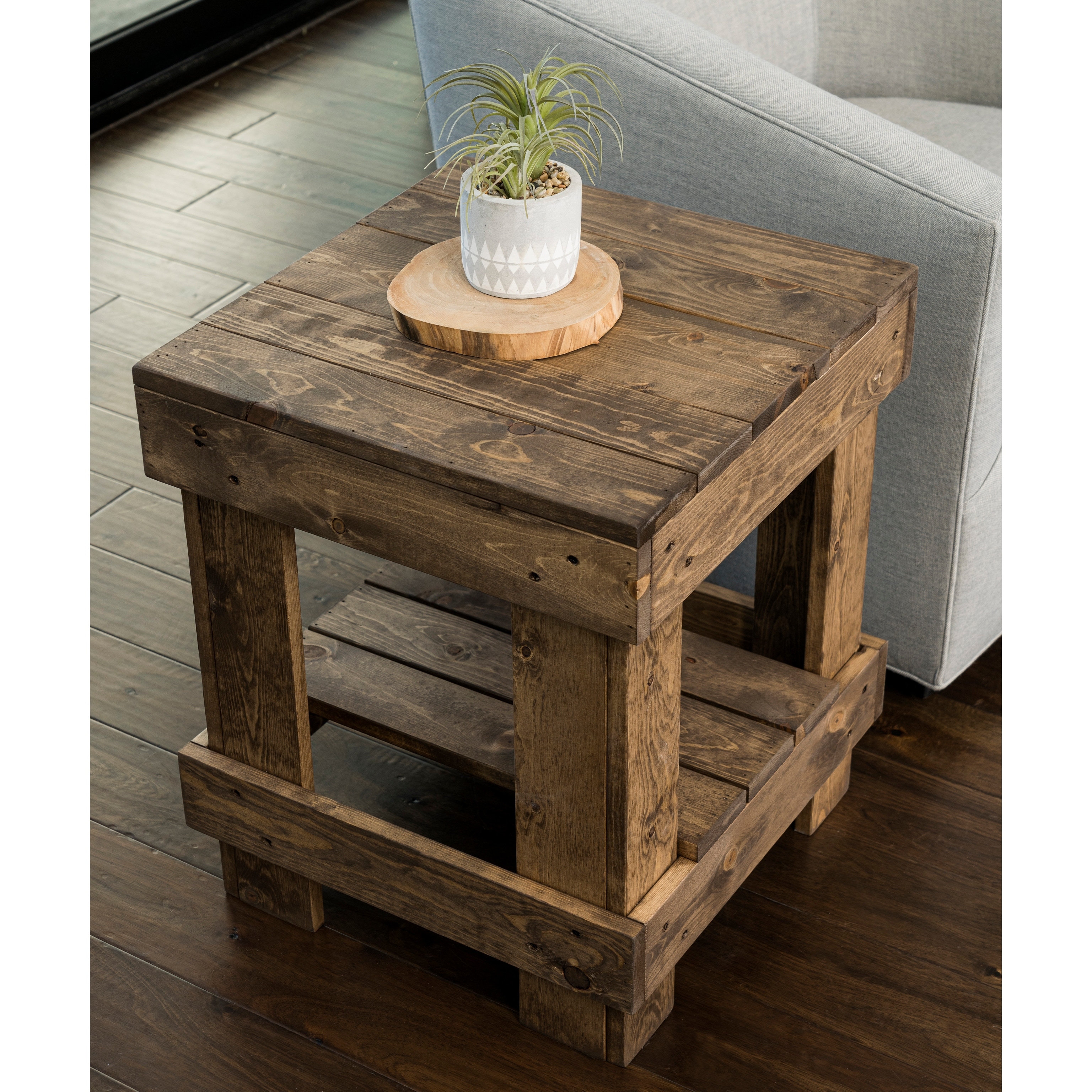 Landmark pine shop wood end table