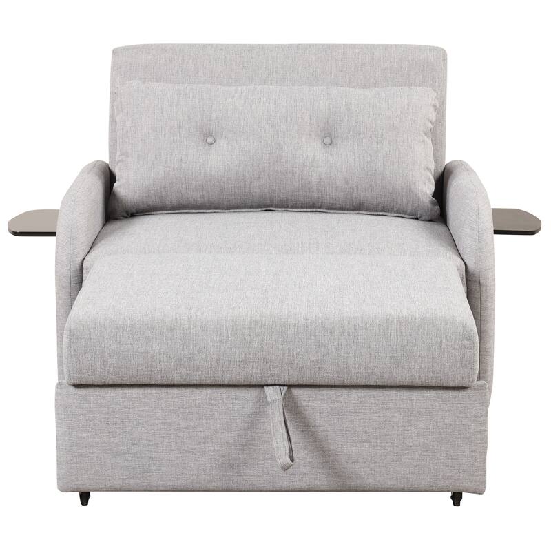 Pull Out Sofa Sleeper 3 in 1 with 2Wing Table and USB Charge for Living Room, Recreation Room