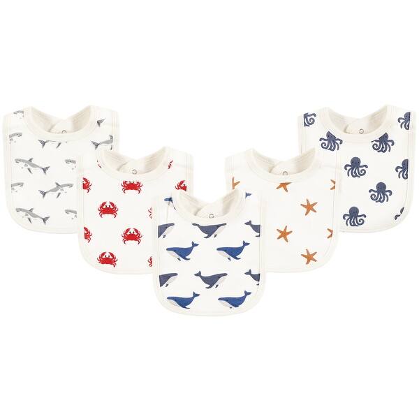 slide 1 of 1, Touched by Nature Infant Boy Organic Cotton Bibs, Mystic Sea Creatures, One Size - Mystic Sea Creatures - One Size One Size - Mystic Sea Creatures