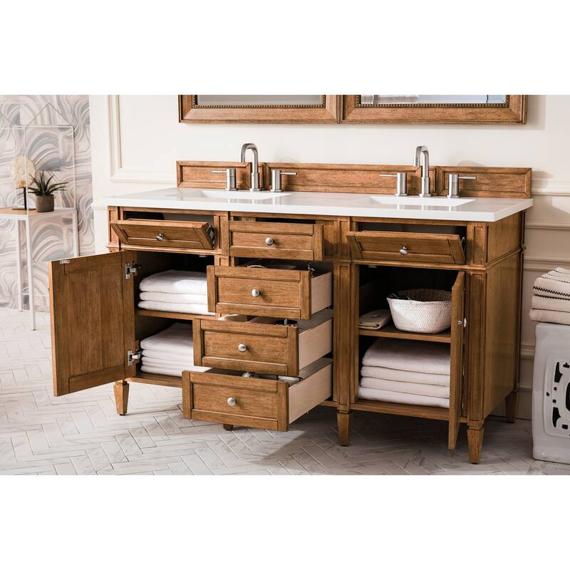 James Martin Vanities Brittany 60" Double Vanity, Saddle Brown