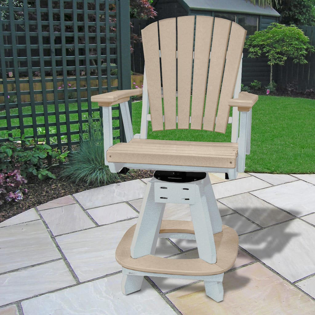 OS Home and Office Model Counter Height Swivel Arm Chair in Weatherwood on a White Base