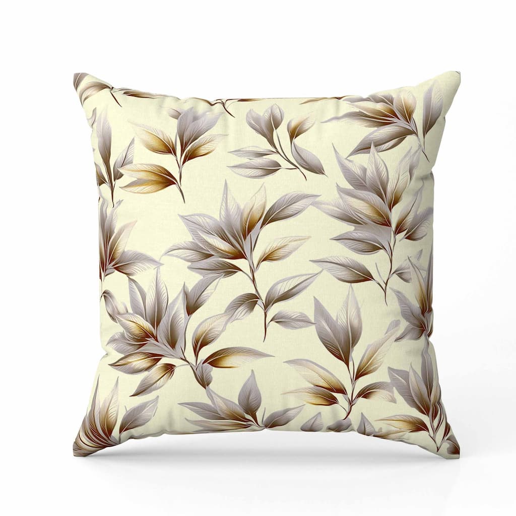 Enchanted Leaflet Faux Suede Reversible Throw Pillow Silver and Gold