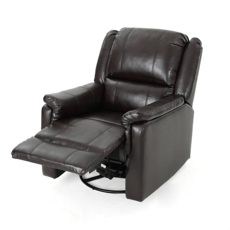 PU Glider Recliner with Swivel,Manual Reclining Chair