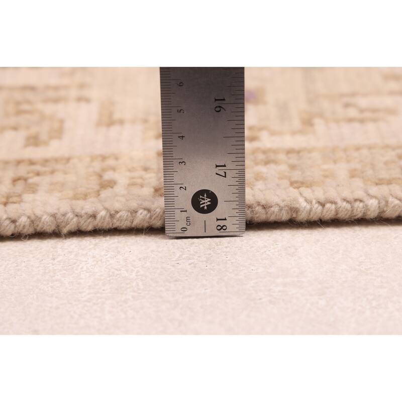 ECARPETGALLERY Hand-knotted Modern Oushak Ivory Wool Rug - 5'1 x 7'11