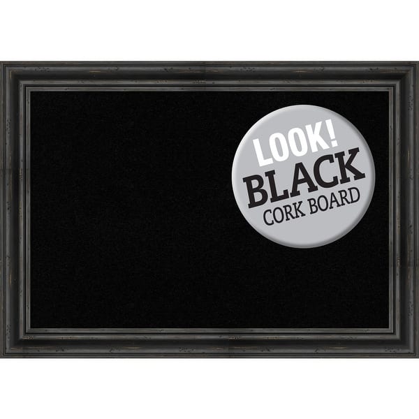 slide 2 of 12, Framed Black Cork Board, Rustic Pine Black 41 x 29-inch