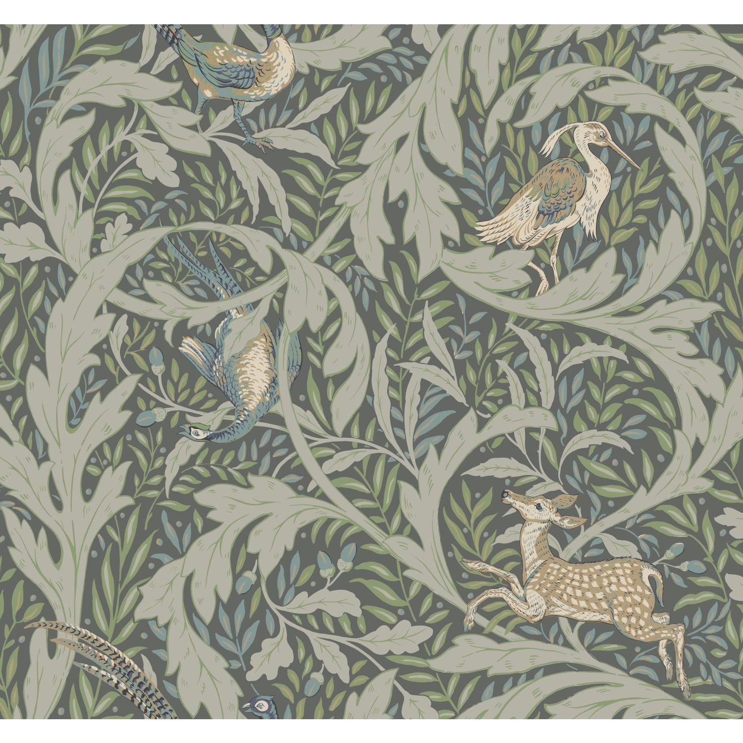 Ronald Redding Woodland Tapestry Sage Wallpaper