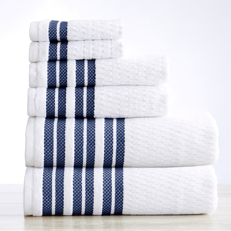 Luxurious Cotton Textured & Detailed Stripes Towel Set