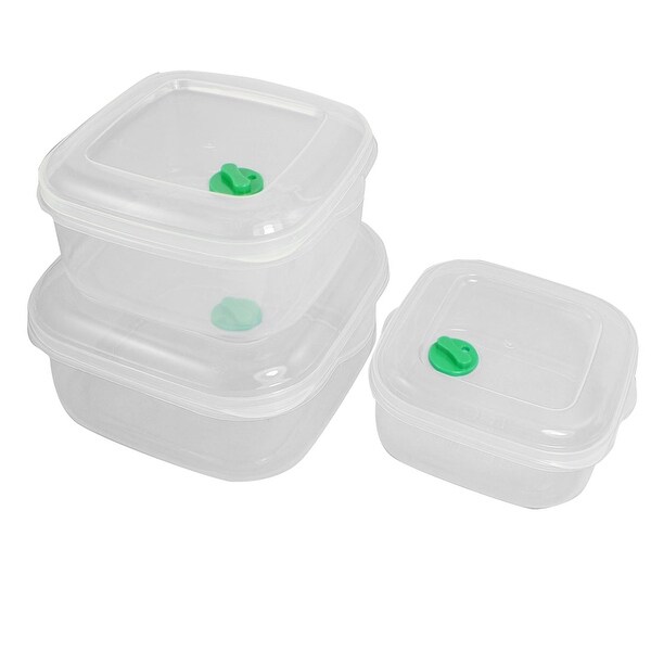 Unique Bargains 3 Pcs Freezer Safe Plastic Food Storage Container Box 400ml 750ml 1200ml