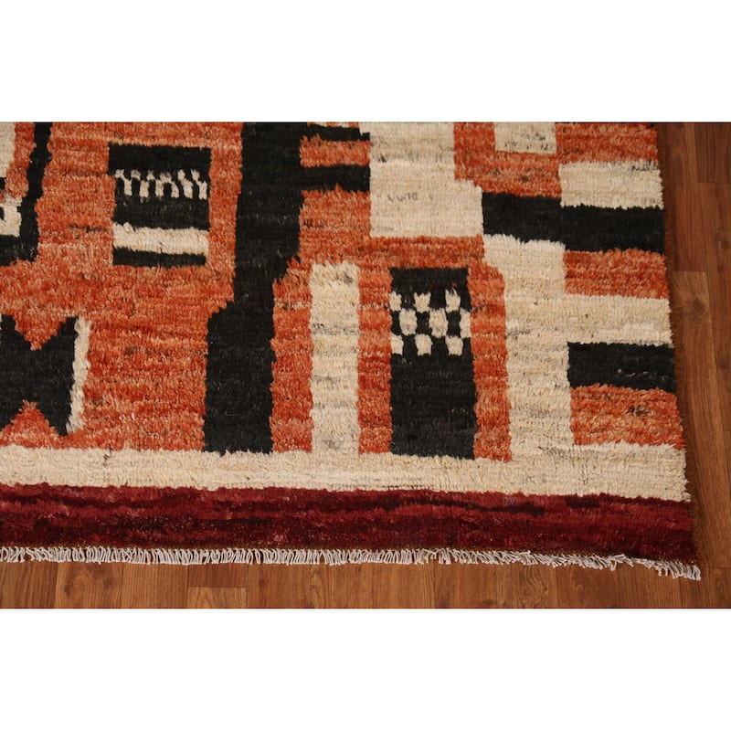Geometric Moroccan Oriental Rug Handmade Bedroom Wool Carpet - 5'1" x 6'8"