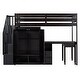 preview thumbnail 54 of 55, Space-Saving Loft Bed with Shelves Wardrobe, Movable table & Side Desk, Wooden Twin Bed Frmae wiht Storage Stairs & Two Drawers