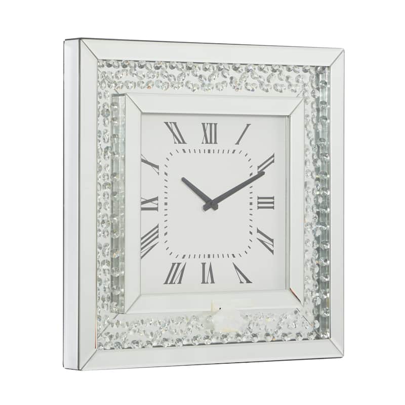 White MDF Glam Wall Clock No Theme 20 x 20 x 2