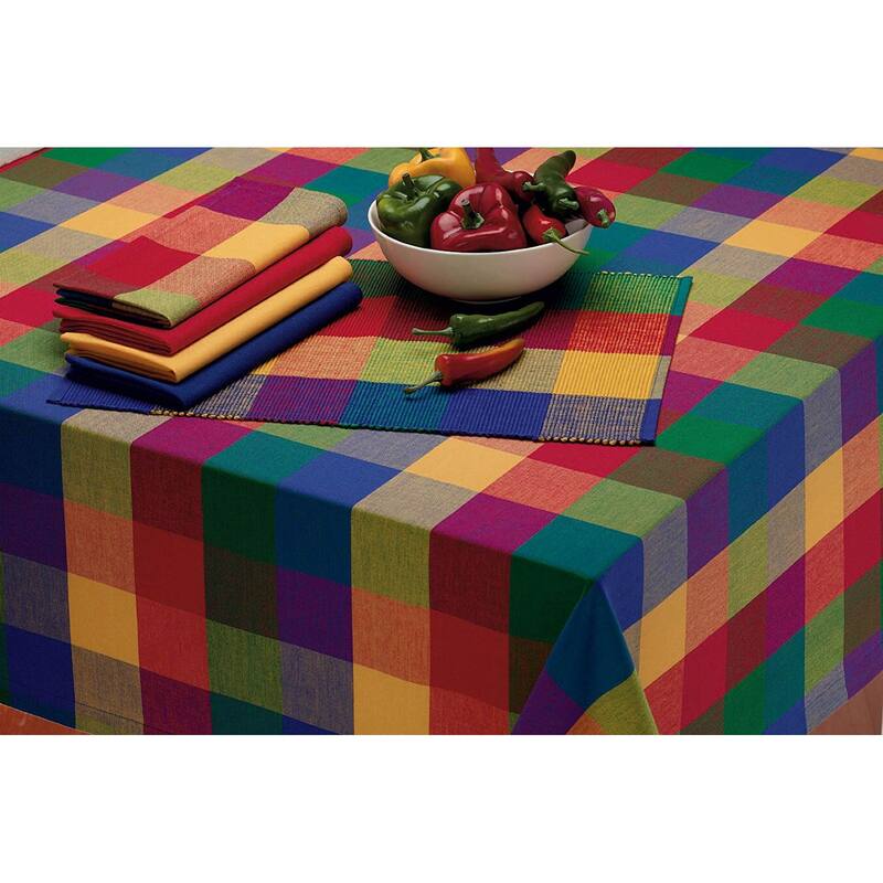 Ribbed Rainbow Cotton Placemats - 19" - Multicolor - Set of 6