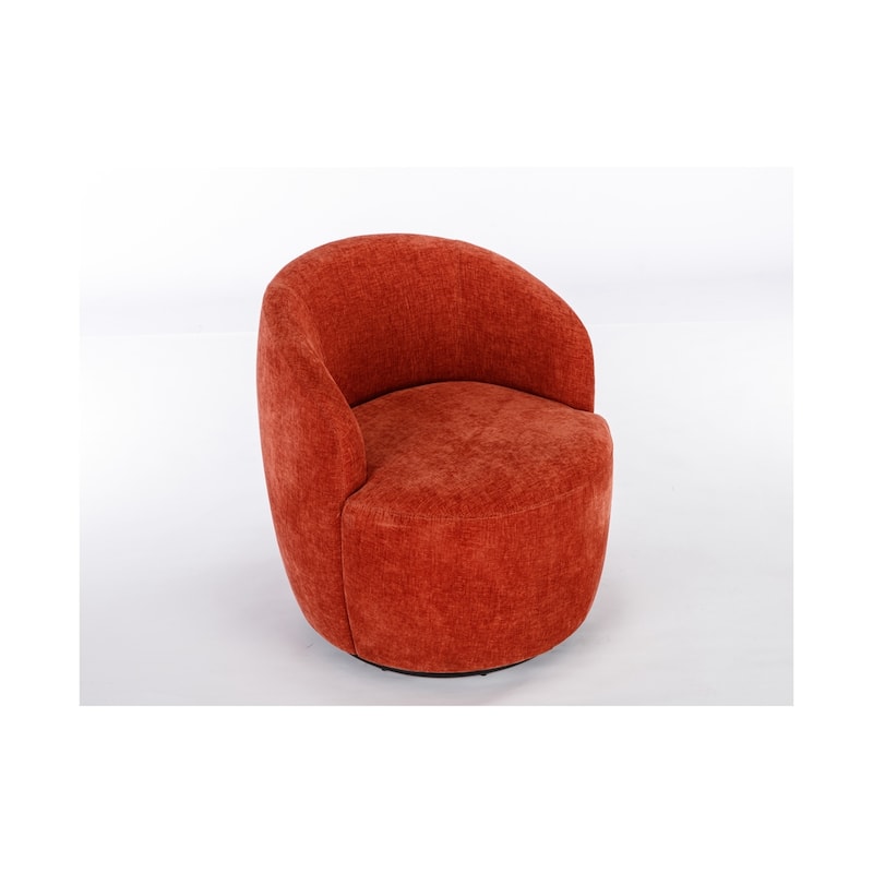 Chenille Fabric Swivel Accent Armchair Barrel Chair