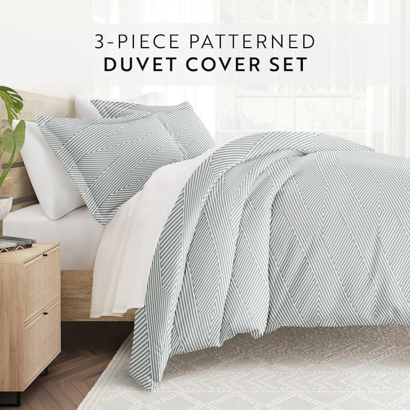 Becky Cameron Premium Ultra Soft Modern Diagonal 3-Piece Duvet Cover Set