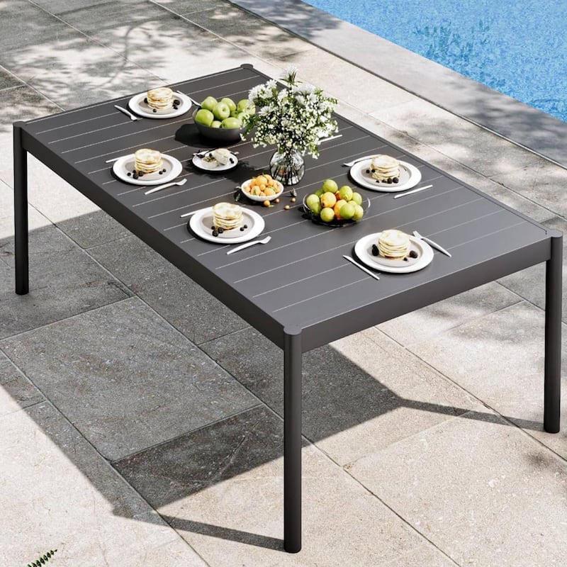 Outdoor Patio Dining Table for Garden, Backyards, Porches, Gardens and Lawn - N/A - Grey
