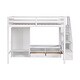 preview thumbnail 9 of 26, Full Size Loft Bed Frame with Wardrobe, Low Storage Table and Storage Staircase, Solid Wood Loft Bed Frame, No Box Spring Needed