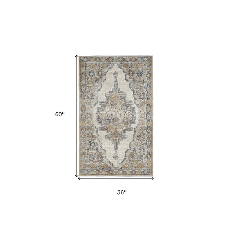 HomeRoots Oriental Traditional Rectangle Area Rug - 3' X 5'