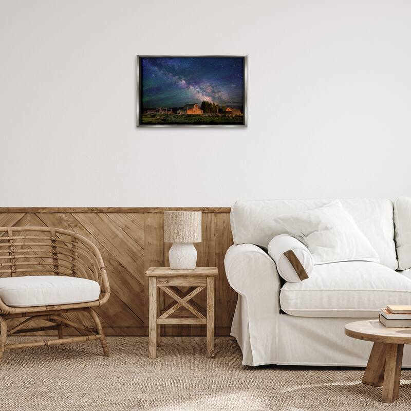 Stupell Nebula Sky over Farm Scene Framed Floater Canvas Wall Art Design By Royce Bair