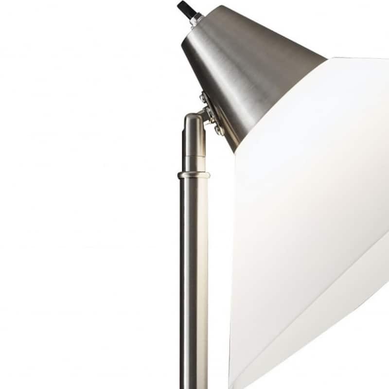 Metal Cone Floor Lamp with White Plastic Shade Rotary Switch - 10” x 12” x 71.5” (D x W x H)