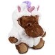 preview thumbnail 1 of 4, DolliBu Sitting Brown Moose Unicorn Plush Stuffed Animal Toy - 10 inches