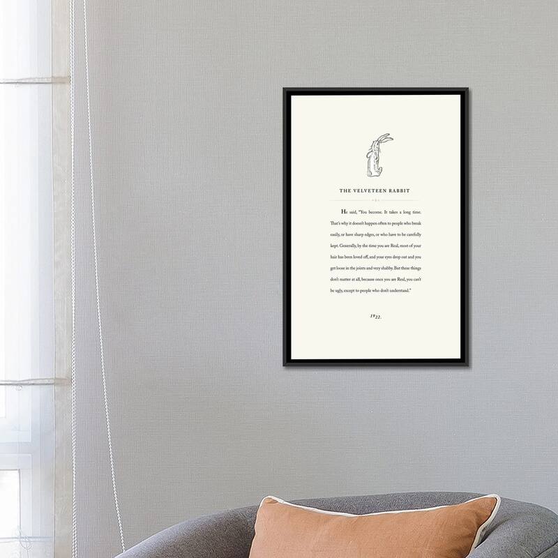 iCanvas "Velveteen Rab3it Book Page Illustration" by Holly Van Wyck Framed Canvas Print