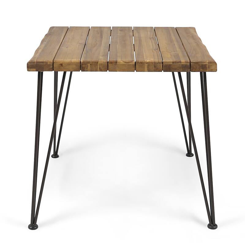 Modern Industrial Outdoor Dining Table with Metal Legs