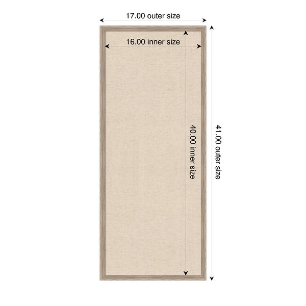 dimension image slide 77 of 91, Amanti Art Framed Fabric Pinboard Natural Linen Printed Bulletin Board