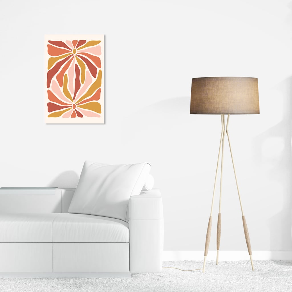Wynwood Studio Canvas Floral and Botanical Floreciendo Brown and Light Pink Modern & Contemporary Wall Art Canvas Print