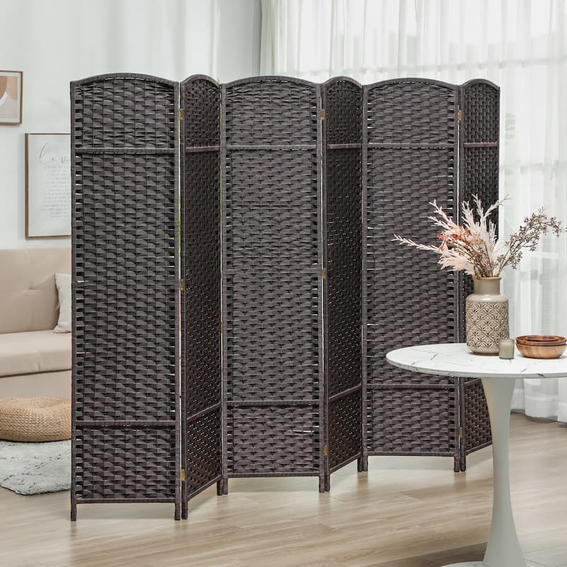 HOMCOM Room Divider, 6 Panel Folding Privacy Screen, 5.6' Tall Freestanding Wall Partition