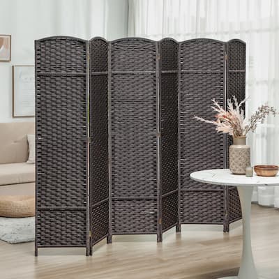 HOMCOM Room Divider, 6 Panel Folding Privacy Screen, 5.6' Tall Freestanding Wall Partition