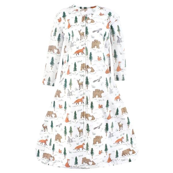 slide 1 of 1, Hudson Baby Infant Boy Long Sleeve Cotton Jersey Sleeping Bag, Sack, Blanket, Sweet Woodland 0-6 Months - Sweet Woodland