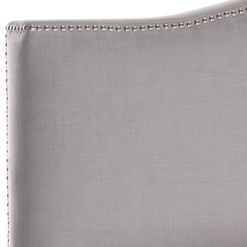 SAFAVIEH Ashlee Arctic Grey Upholstered Headboard - Silver Nailhead (King)