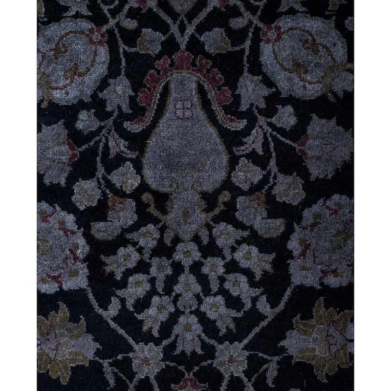 Overdyed One-of-a-Kind Hand-Knotted Area Rug - Black - 2' 7" x 10' 6"