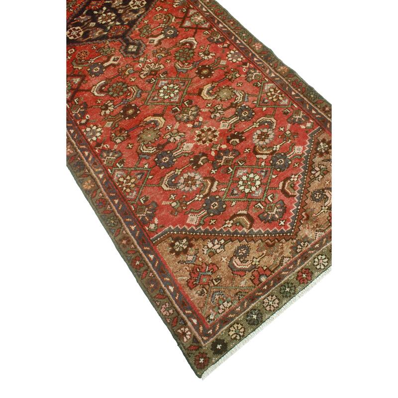 Fine Vintage Distressed Lylah Rust/Charcoal Runner - 3'2" x 9'3"