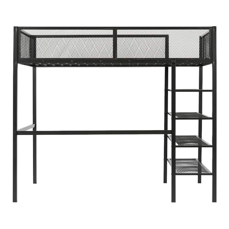 Metal Loft Bed with Workstation