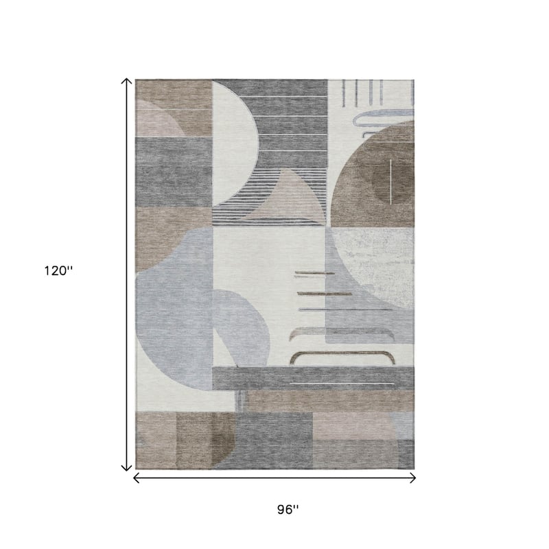 HomeRoots Geometric Modern Rectangle Outdoor Rug