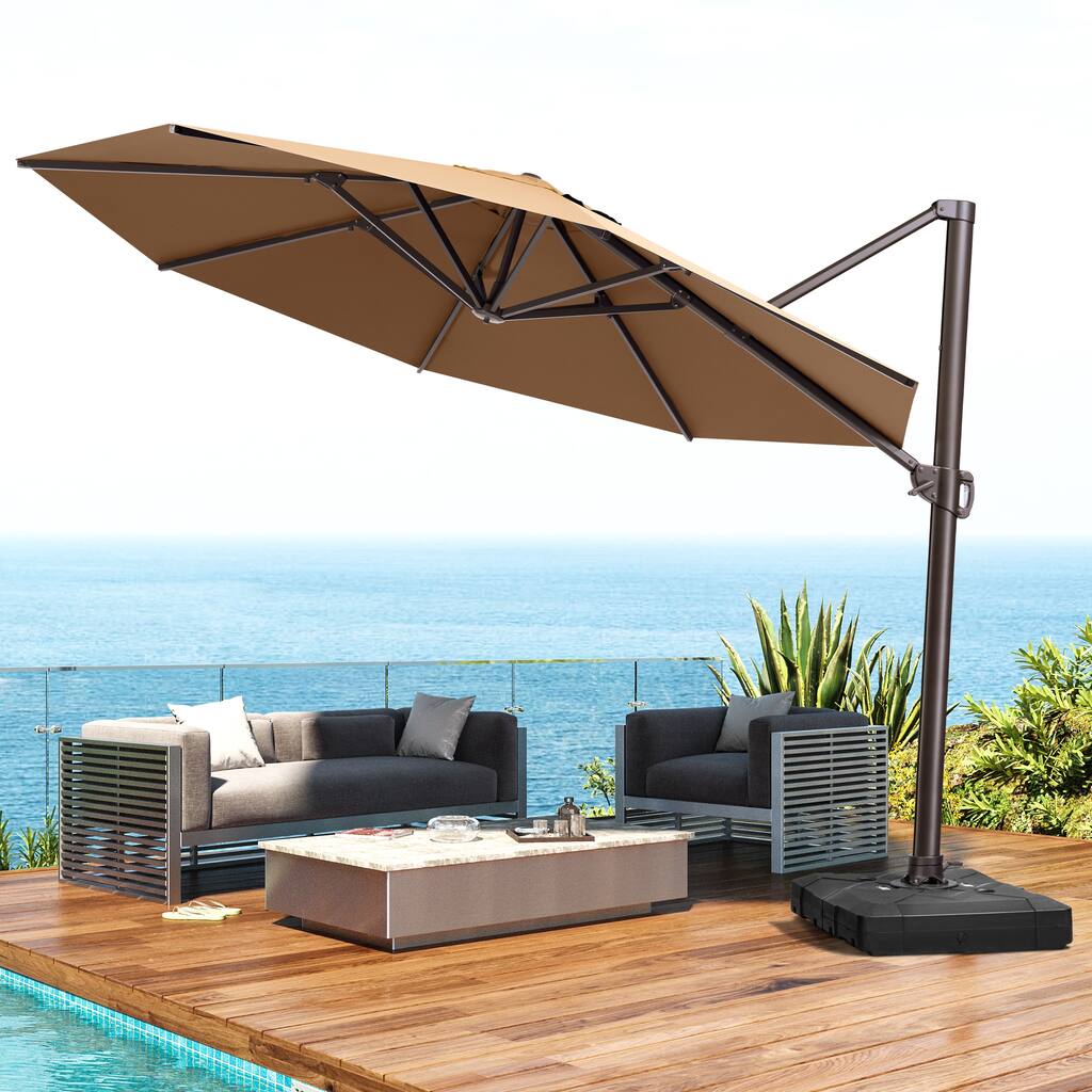 Pellebant 13 FT Patio Cantilever Umbrella Aluminum Outdoor