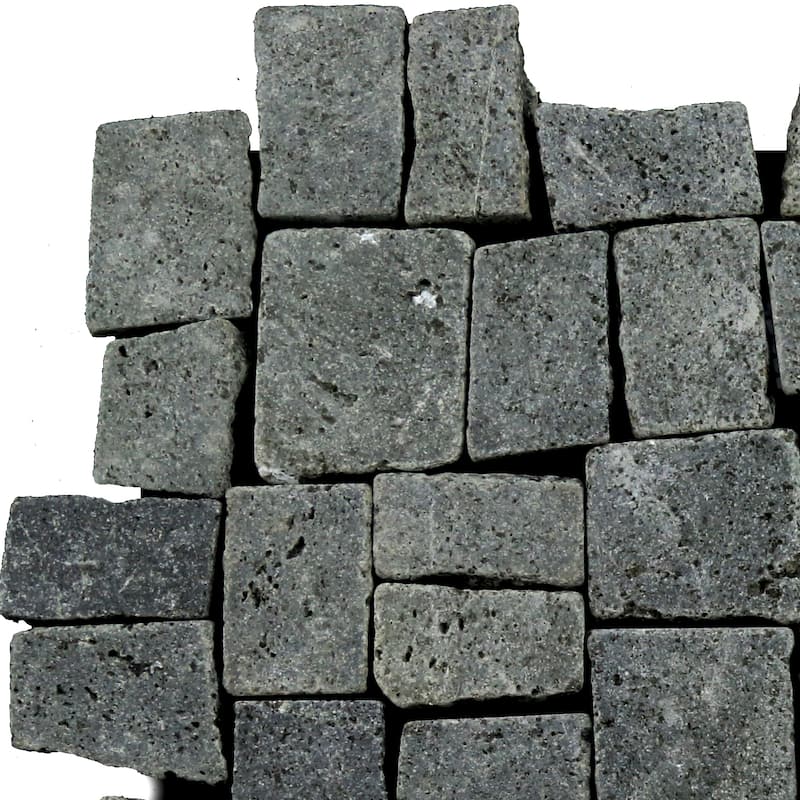 Block Mosaic 11 in. x 11 in. Marble Mesh-Mounted Mosaic Wall and Floor Tile