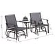 preview thumbnail 9 of 26, Outsunny 3-pc. Outdoor Sling Fabric Gliding Rocker Chairs w/ Table