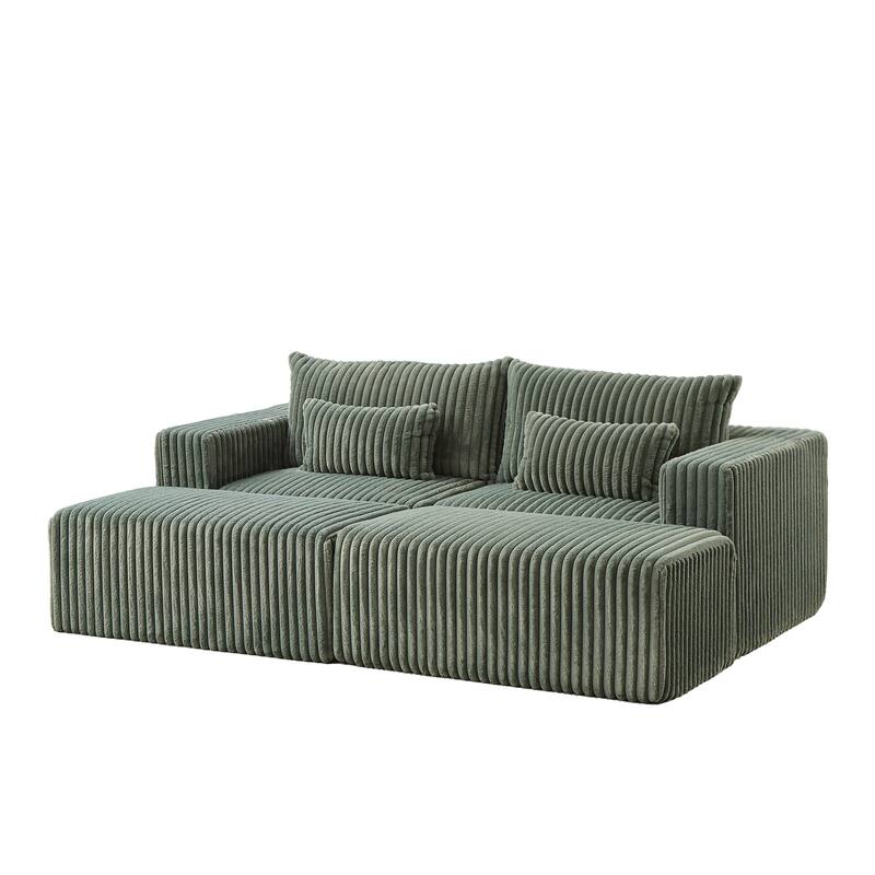 Oversized 87" Modular Sectional Lounge Chaise with 2 Ottoman