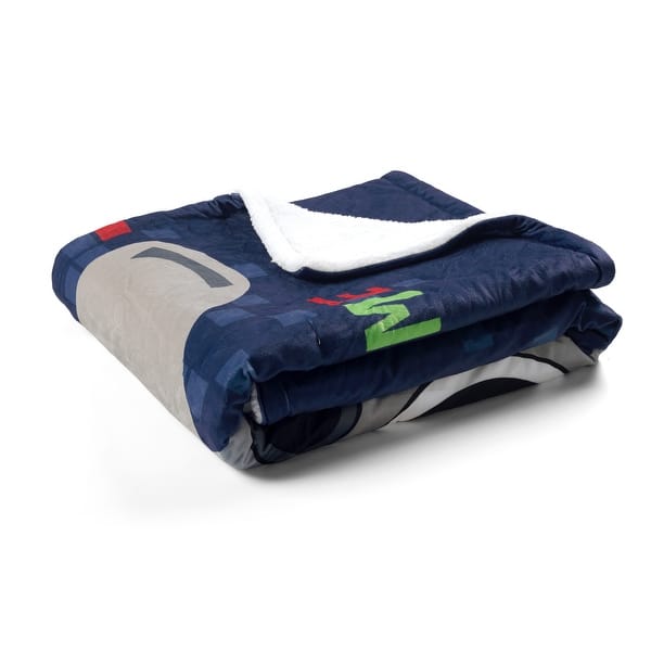 slide 2 of 7, Lush Decor Video Games Sherpa Throw Single Navy - 60" x 50"