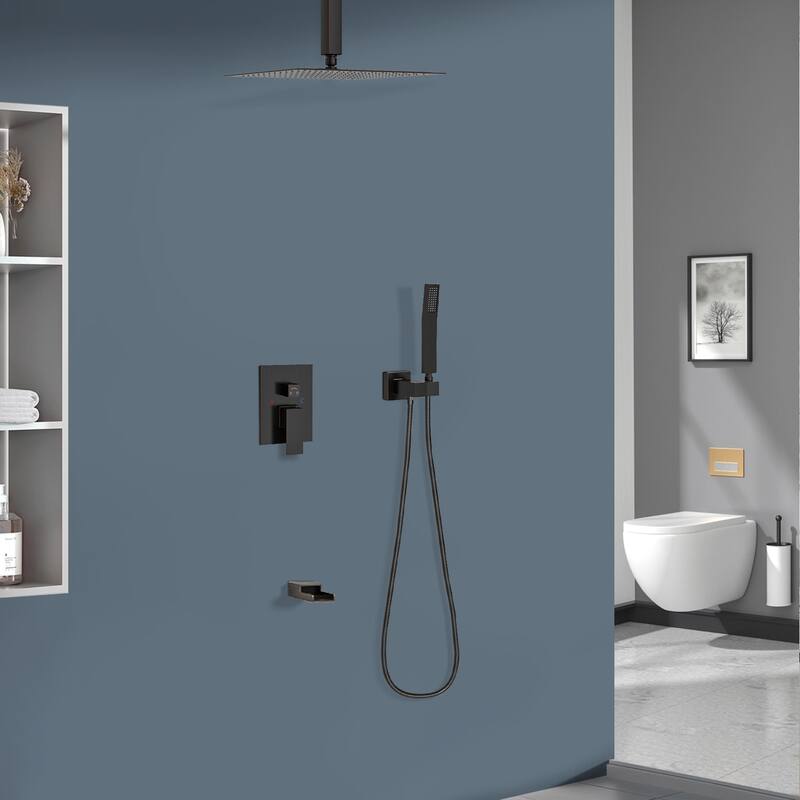 Topcraft 12-inch Ceiling Mount Square Shower System with Rough-in Valve - 12*12