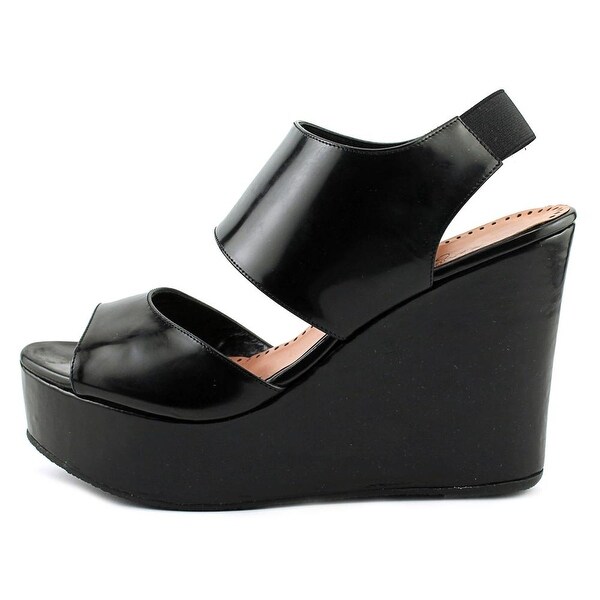 Smart black wedge sandals clearance