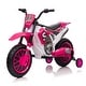 preview thumbnail 23 of 47, 12V Kids Motorcycle Ride-On with Durable Build, Training Wheels, and Comfortable Seating for Ages 3-6 Rose Red