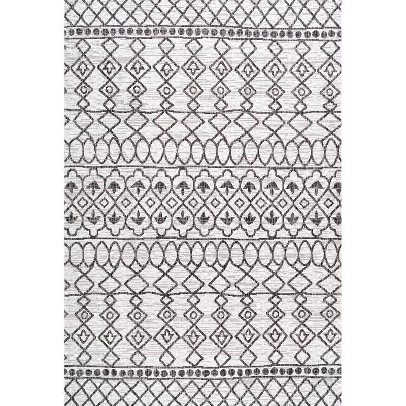 JONATHAN Y Nokat Tribal Bohemian Indoor/Outdoor Area Rug - 3 X 5 - Ivory/Black