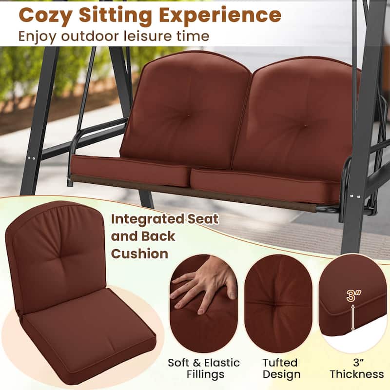 Costway 2-Person Outdoor Porch Swing Swing Loveseat with A-Shaped - See Details