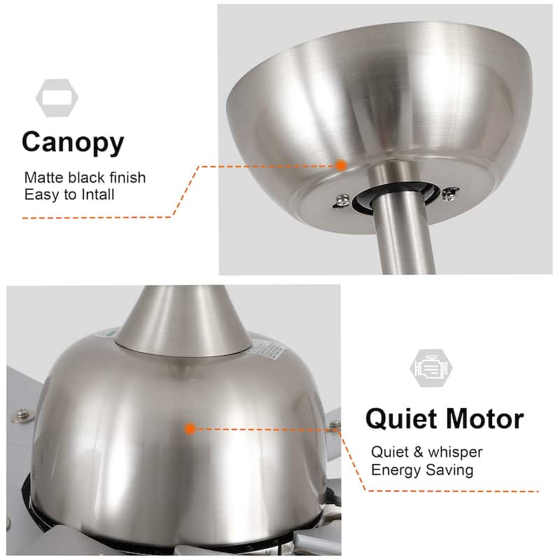 52"/66"/72"/76 Inch Modern Ceiling Fan with Dimmable LED Light ,Remote&APP Control,8 Blades for Large Living Room,Porch